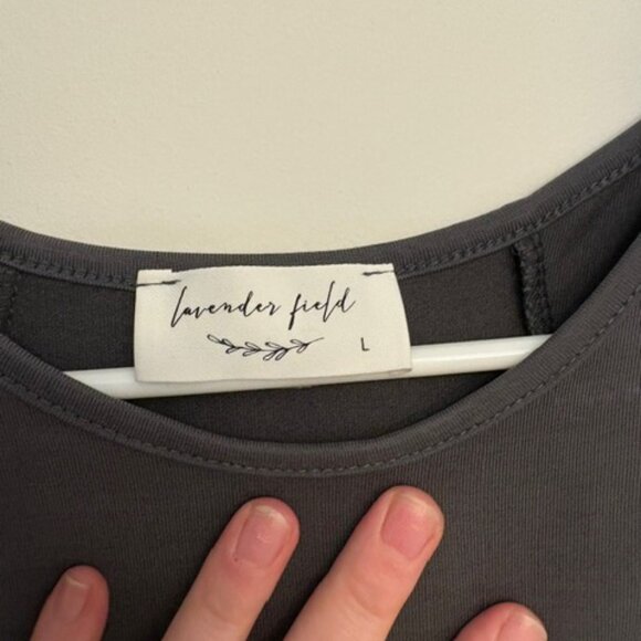 Gray Cold Shoulder Top - Picture 2 of 3